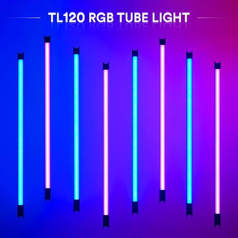 مصباح أنبوبي Godox TL120 RGB، 2700K-6500K قابل لإعادة الشحن، عصا إضاءة فيديو LED ملونة كاملة قابلة لإعادة الشحن، CRI 96، TLCI 98 مع بطارية مدمجة 5200 مللي أمبير في الساعة وتحكم APP DMX in Saudi Arabia