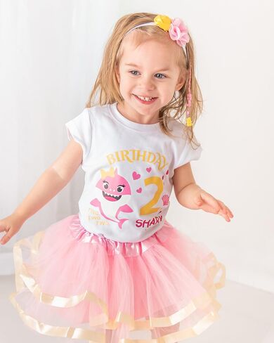 Luke and Lulu 2nd Birthday Outfit Girl - Tutu for Toddlers Girls - Many Themes - Baby Shark, Two Sweet, Two Wild, Two Rex in Saudi Arabia