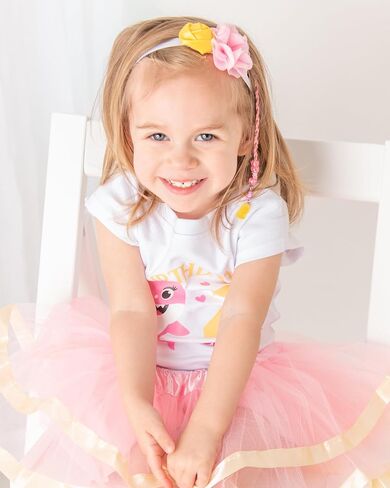 Luke and Lulu 2nd Birthday Outfit Girl - Tutu for Toddlers Girls - Many Themes - Baby Shark, Two Sweet, Two Wild, Two Rex in Saudi Arabia