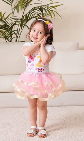 Luke and Lulu 2nd Birthday Outfit Girl - Tutu for Toddlers Girls - Many Themes - Baby Shark, Two Sweet, Two Wild, Two Rex in Saudi Arabia