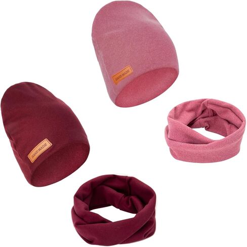 4 قطع قبعات شتوية للأطفال ووشاح مجموعة الرضع طفل صغير دافئ قبعة طفل بنين بنات قبعة الأطفال لينة تمتد كاب in Kuwait