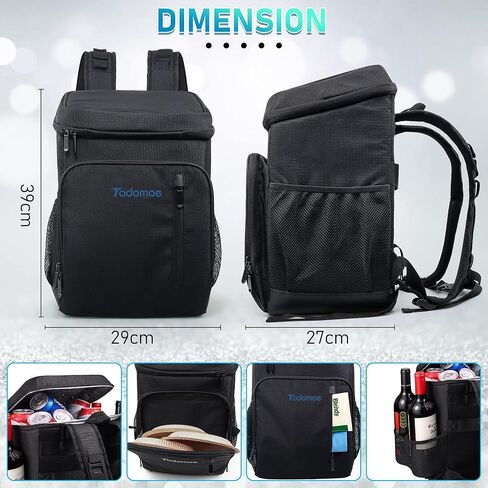مبردات حقيبة الظهر معزولة ومضادة للتسرب مع أنابيب الثلج، حقيبة ظهر تبريد تادوموي 36 علبة معزولة مقاومة للماء وباردة لمدة تصل إلى 24 ساعة، حقيبة ظهر خفيفة الوزن للغداء للنزهات والتخييم والمشي لمسافات طويلة والشاطئ والمنتزه in Kuwait