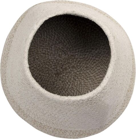 سلة قنوات لورينا ماما الفطر باللون الطبيعي، الكتان، بني التربة لغرفة الأطفال، منطقة اللعب، الحضانة. مصنوع يدويًا على يد حرفيين من القطن والأصباغ غير السامة. الحجم: Ø 1 × 1 قدم 2 بوصة in Kuwait