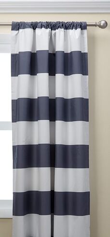 ECLIPSE Blackout Curtains for Bedroom - Peabody 42" x 63" Insulated Darkening Single Panel Rod Pocket Window Treatment Living Room, Blue in Saudi Arabia