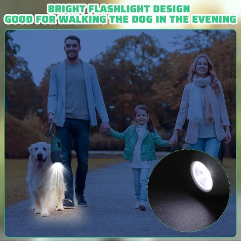 10 Pcs Dog Poop Waste Bag Dispenser with Built in LED Flashlight and 10 Rolls Dog Bags for Poop with Clip Pet Waste Bag Holder for Leash with Clip for Dog Walking, Travel, Camping in Saudi Arabia