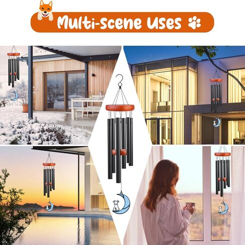 Pet Memorial Wind Chime Personalized Pet Dog Memorial Gifts for Loss of Dog Sympathy Gift Dog Passing Away Gifts Remembrance Grieving Gifts in Kuwait