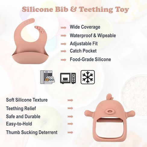 لوازم الفطام المزودة بمصباح SnugBug Baby: ملاعق السيليكون للأطفال | كأس سيبي | لوحات الشفط | وعاء الطفل | مريلة بيبي | لعبة التسنين in Saudi Arabia