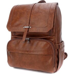 Citi Collective Navigator Saddle Brown Diaper Bag Backpack -Premium Vegan Leather- Compact Spacious Design With Insulated Pockets and Stroller Clips in Saudi Arabia