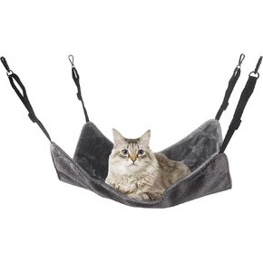 YOGURTCK Reversible Hanging Cat Hammock Warm Bed with Adjustable Straps and Metal Clasps Resting Sleepy Pad, Fit Kitten Puppy Small Animals Sleeping and Playing Cozy Activity Fun Pet Supplies - Gray in Kuwait