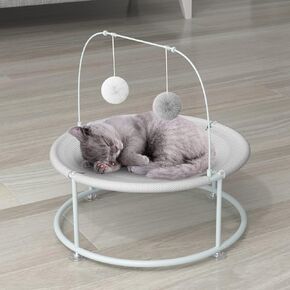 MUMUONE Elevated Cat Beds for Indoor Cats - Breathable Washable Cat Hammock Pet Supplies,Free-Standing Stable Detachable Pet Bed,Easy Assemble,Khaki in Saudi Arabia