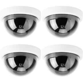 Hakeeta 4pcs Model Security Camera Simulation with Blinking Red LED Light, Rotatable, Security System for Home/Office/Shop, Batteries Not Included(Black)