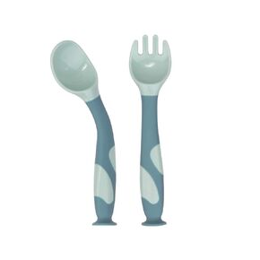 Qshare Baby Utensils Spoons with Travel Safe Case, Toddlers Feeding Training Spoon with Easy Grip and Bendable Function, Perfect Self Feeding Learning Spoons (SuctionBlue/Pink/Yellow)