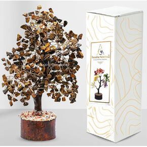 Amazing Gemstone Garnet Natural Healing Crystal Bonsai Feng Shui Fortune Money Tree of Life for Home Office Decor, 10-12 Inch in Saudi Arabia