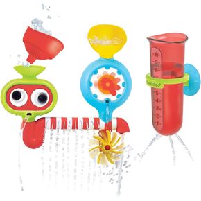 Yookidoo Baby Toddler Bath Toy (Ages 1-3) Spinning Gears & Rotating Googly Eyes - Mold Free Suction Cups Attach to Any Bath Tub or Shower - Spin N Sprinkle Water Lab - Great for Boys, Girls, & Kids
