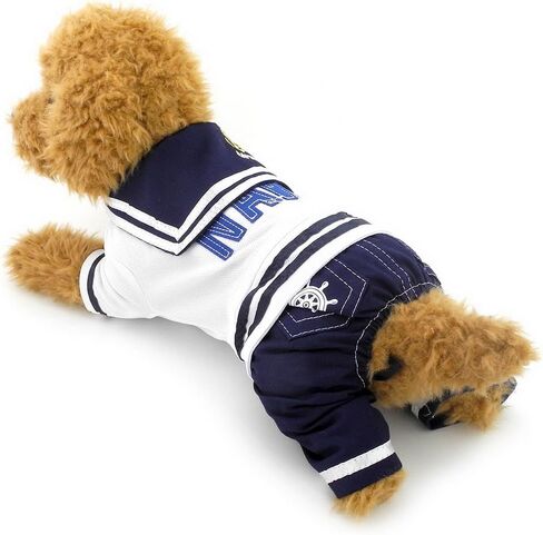 بدلة قبطان بحري للأولاد من SELMAI بدلة سيمان ملابس للكلاب الصغيرة والقطط والجرو تي شيرت مع سراويل ملابس تشيهواهوا S in Kuwait