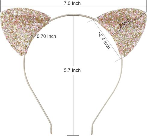 Lee Design Glitter Cat Ears Cute Cat Ears Glitter Hair Bands Cat Ears Headband for Daily Wearing and Party Decorations in Kuwait