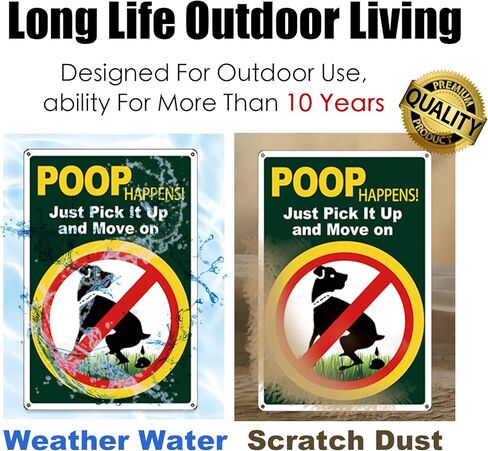 ziyue 2 Pack Reflective No Pooping Dog Signs for Yard, Aluminum Please Pick Up Your Dog Poop Sign, No Dog Poop Signs for Yard Park Grass Lawn 22*33cm in Kuwait