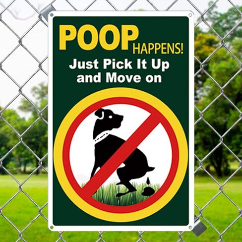 ziyue 2 Pack Reflective No Pooping Dog Signs for Yard, Aluminum Please Pick Up Your Dog Poop Sign, No Dog Poop Signs for Yard Park Grass Lawn 22*33cm in Kuwait