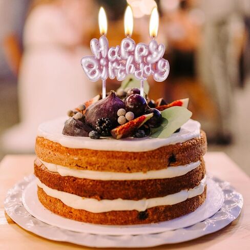 شموع عيد ميلاد سعيد للكيك، شموع عيد ميلاد وردية للنساء والفتيات، شموع كعكة عيد الميلاد، شموع حروف مع رقائق ذهبية، أعلى الكعكة للفتيات والنساء، لوازم تزيين حفلات أعياد الميلاد in Kuwait