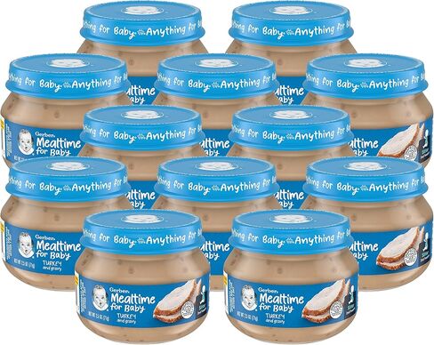Gerber Mealtime for Baby 2nd Foods Baby Food Jar, Non-GMO Pureed Baby Food with Essential Nutrients (Turkey) in Saudi Arabia