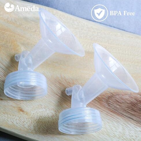 Ameda MYA Breast Pump Replacement Flanges 24mm, Comfort Fit Angled Flange, 2 Count (1 Pair) | Discontinued | NOT Compatible with The MYA Joy or MYA Joy Plus in Saudi Arabia