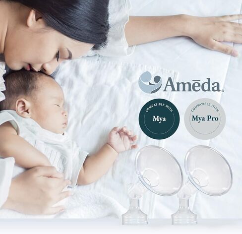 Ameda MYA Breast Pump Replacement Flanges 24mm, Comfort Fit Angled Flange, 2 Count (1 Pair) | Discontinued | NOT Compatible with The MYA Joy or MYA Joy Plus in Saudi Arabia