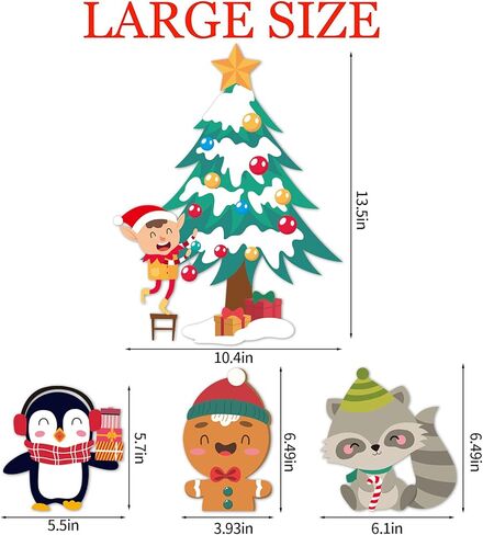 FINGOOO ملصقات نافذة عيد الميلاد للزجاج، 420 زينة نافذة عيد الميلاد في الشتاء وملصقات النوافذ اللطيفة in Kuwait
