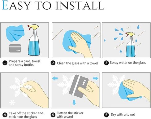 FINGOOO ملصقات نافذة عيد الميلاد للزجاج، 420 زينة نافذة عيد الميلاد في الشتاء وملصقات النوافذ اللطيفة in Kuwait