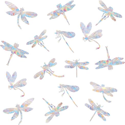 Vikissm-33 Pieces of Bird-Proof Window Stickers in The Shape of Dragonflies can Catch Sunlight, Fill The Room with a Rainbow Effect, and Prevent Birds from Hitting Doors and Windows. in Kuwait