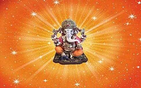 لايت اهيد تمثال متعدد الالوان للورد غانيش جانباتي الفيل الهندوسي غانيشا الله مصنوع من مسحوق الرخام في الهند in Kuwait