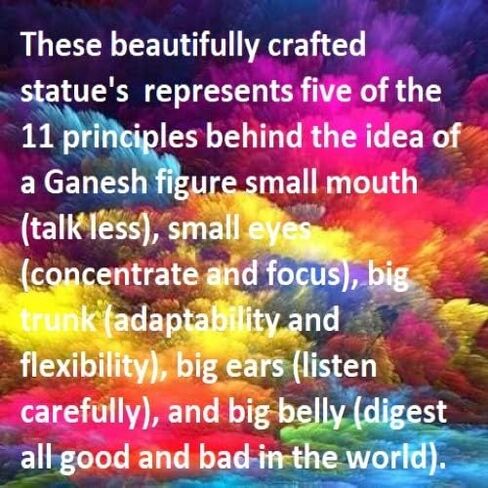 لايت اهيد تمثال متعدد الالوان للورد غانيش جانباتي الفيل الهندوسي غانيشا الله مصنوع من مسحوق الرخام في الهند in Kuwait
