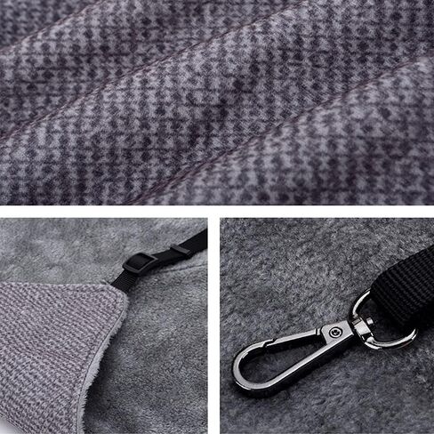 YOGURTCK Reversible Hanging Cat Hammock Warm Bed with Adjustable Straps and Metal Clasps Resting Sleepy Pad, Fit Kitten Puppy Small Animals Sleeping and Playing Cozy Activity Fun Pet Supplies - Gray in Kuwait