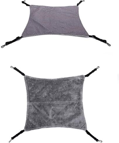 YOGURTCK Reversible Hanging Cat Hammock Warm Bed with Adjustable Straps and Metal Clasps Resting Sleepy Pad, Fit Kitten Puppy Small Animals Sleeping and Playing Cozy Activity Fun Pet Supplies - Gray in Kuwait