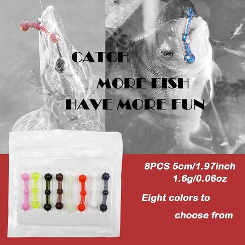 ZRUOYI Soft Plastic Fishing Lure Bait 8 Colors 2 Inch DIY Floating Stick Hammer Fishing Lures for Bass,Topwater Jerk Hopping Swim Bait,Swimming Lures in Kuwait