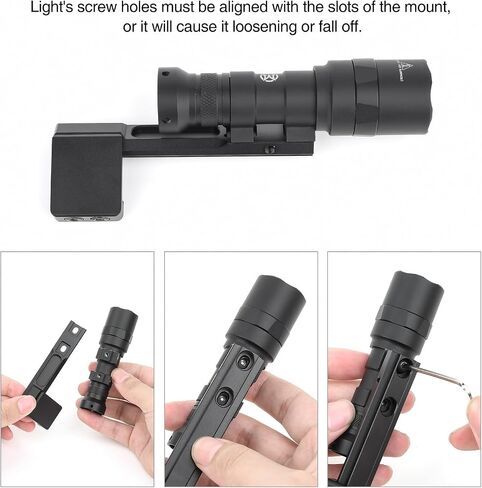 NOBUHIRO Extension Metal Offset Light Mount, Adjustable M300 M600 Series Tactical Flashlight Weapon Light Mount, Fit for 20mm Picatinny Rail or Fast Helmet Fixture in Kuwait