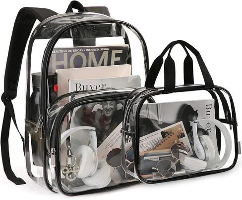 حقيبة ظهر شفافة من mommore حقيبة كتب شفافة متينة للمدرسة والعمل والأمن in Kuwait