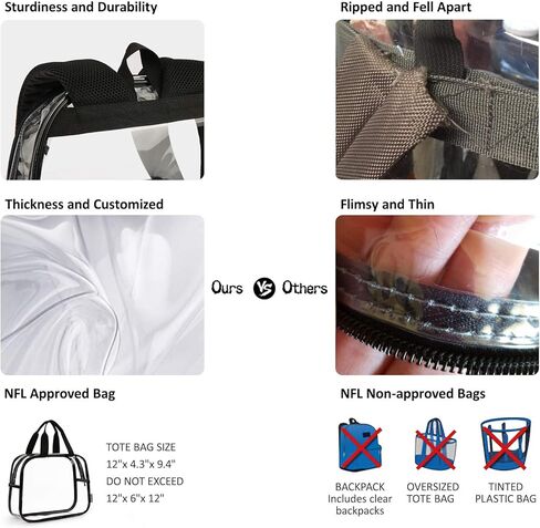 حقيبة ظهر شفافة من mommore حقيبة كتب شفافة متينة للمدرسة والعمل والأمن in Kuwait