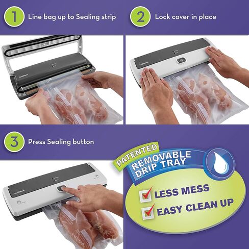 Seal-a-Meal Manual Vacuum Sealer System & Starter Bags - FSSMSL0160-000,White in Kuwait