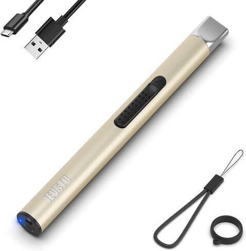 ولاعة شمعة، ولاعة كهربائية قابلة لإعادة الشحن عبر USB، ولاعة بلازما عديمة اللهب مقاومة للرياح، عصا طويلة مع حبل وحلقة، بدون سائل البيوتان، مثالية للشموع والشواء والتخييم وموقد المطبخ، فضي in Saudi Arabia
