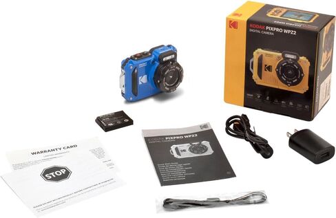 KODAK PIXPRO WPZ2 Waterproof Digital Camera Bundle, Includes: SanDisk 64GB MicroSD Memory Card, Spare Battery and More (6 Items) (Yellow) in Saudi Arabia