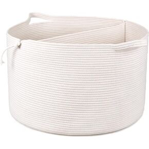 سلة ZLG كبيرة جدًا بسعة 83 لتر، سلة غسيل، سلة فصل، سلة بطانية، سلة غرفة المعيشة، سلة وسادة، منظم ألعاب الأطفال، صندوق تخزين منسوج للأطفال مع مقابض، سلة ملابس متسخة in Kuwait