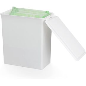 حاوية تخزين المناديل الصحية، صندوق منظم مناديل صحية محمول من البلاستيك الابيض للحمام 5.7 × 4.7 × 2.7 انش، حاوية تخزين للسدادات القطنية للبنات والنساء والسيدات in Kuwait