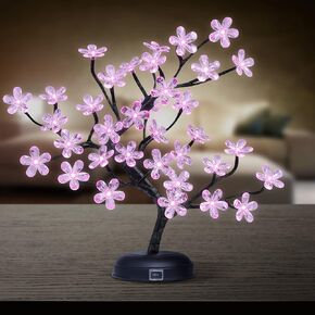 Cherry Blossom Bonsai Tree Light 18IN Tree Lamp with 36 Acrylic LED Japanese Cherry Blossom Decor for Indoor and Outdoor Adapter Plug in/ Battery Powered Tabletop Lamp UL Listed Warm White in Kuwait