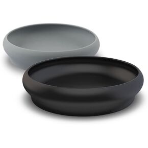 NAOMI Silicone Bowl for Toddlers and Silicone Plate for Toddlers | Perfect Baby Silicone Plate for Baby Led Weaning - Blue and Grey - Set of 2 in Kuwait