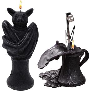 Gute Cat Skeleton Candle Spooky Goth, 8" H - Unveil Skeleton When Burning - Home Decorations for Animal Lovers, Cat Gifts, Cat Lovers Gift Burns up to 5.5 Hours! Spooky, Goth, Gothic Gifts For Him Her