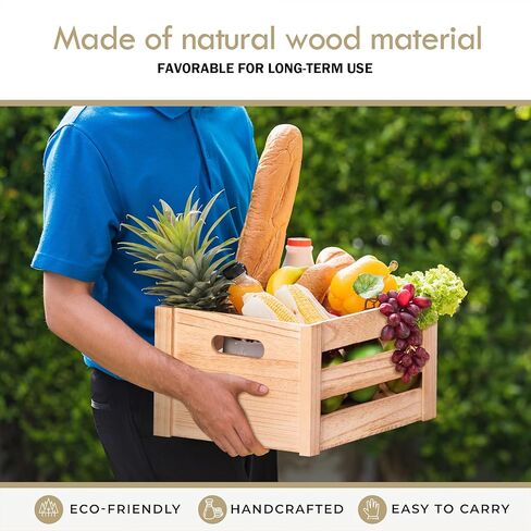 مجموعة صناديق تخزين خشبية من أوزياس مكونة من 3، صناديق تعشيش حديثة للمزرعة بمقابض وفنون وحرف يدوية، صندوق ديكور، ديكور مزرعة لغرفة المعيشة والحمام والمطبخ وغرفة النوم in Kuwait