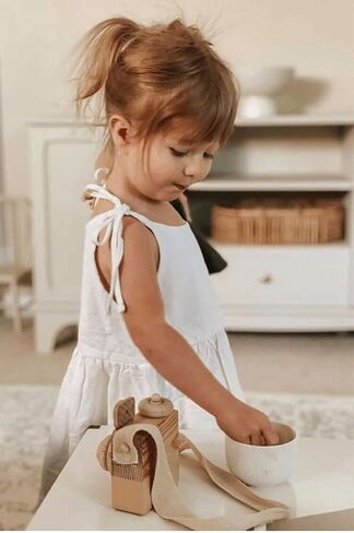 GLIGLITTR Toddler Baby Girls Summer Cotton Linen White Dress Bow Straps Sleeveless with Pockets Party Beach Casual Sundress in Saudi Arabia