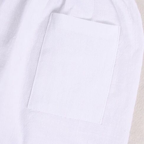 GLIGLITTR Toddler Baby Girls Summer Cotton Linen White Dress Bow Straps Sleeveless with Pockets Party Beach Casual Sundress in Saudi Arabia