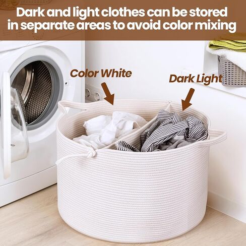 سلة ZLG كبيرة جدًا بسعة 83 لتر، سلة غسيل، سلة فصل، سلة بطانية، سلة غرفة المعيشة، سلة وسادة، منظم ألعاب الأطفال، صندوق تخزين منسوج للأطفال مع مقابض، سلة ملابس متسخة in Kuwait