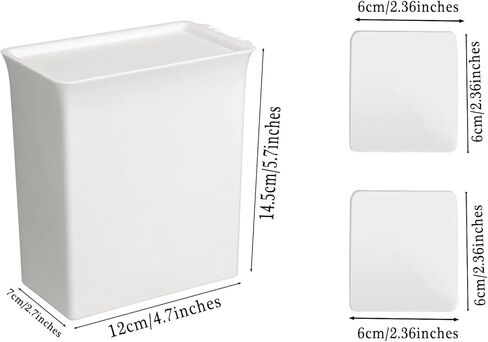 حاوية تخزين المناديل الصحية، صندوق منظم مناديل صحية محمول من البلاستيك الابيض للحمام 5.7 × 4.7 × 2.7 انش، حاوية تخزين للسدادات القطنية للبنات والنساء والسيدات in Kuwait